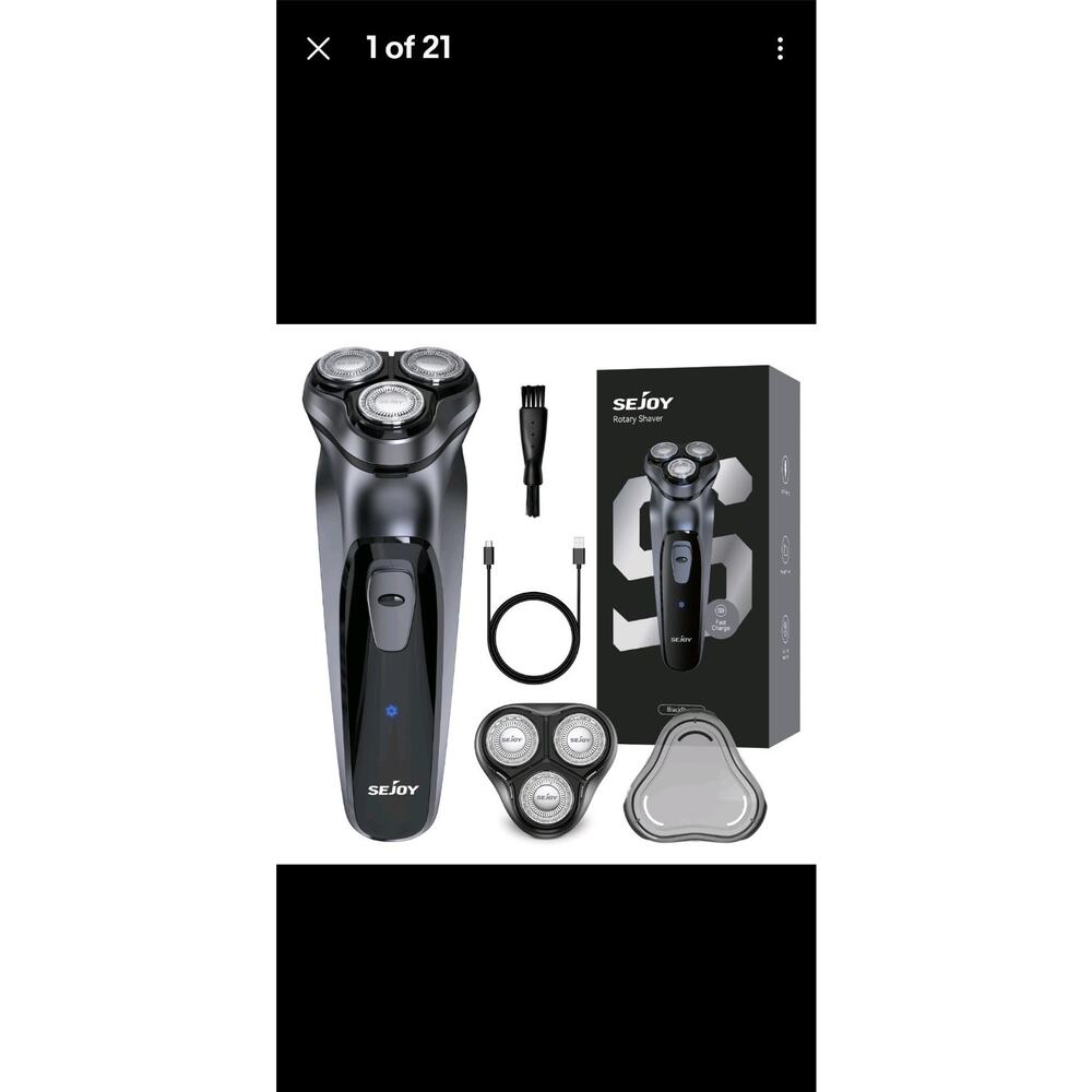 SEJOY Men‘s Electric Shaver Razor Rotary Beard USB Rechargeable Trimmer Cordless